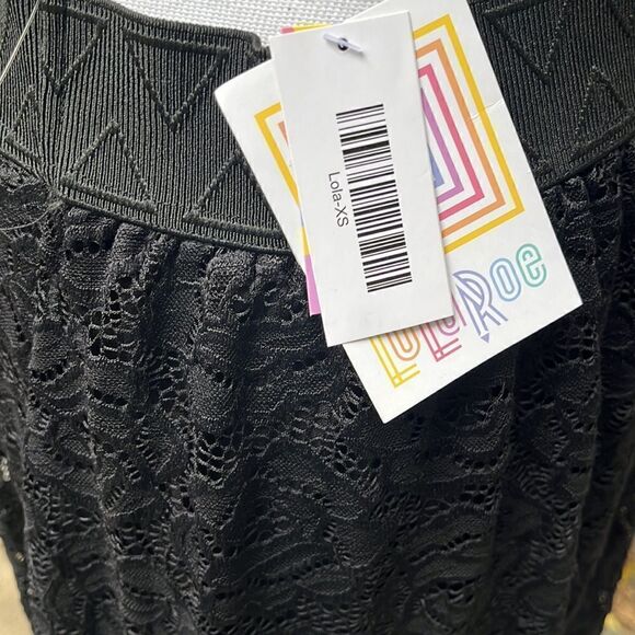 LULAROE LOLA BLACK FLOUNCY LACE MIDI SKIRT NEW WITH TAG XS - Picture 4 of 6